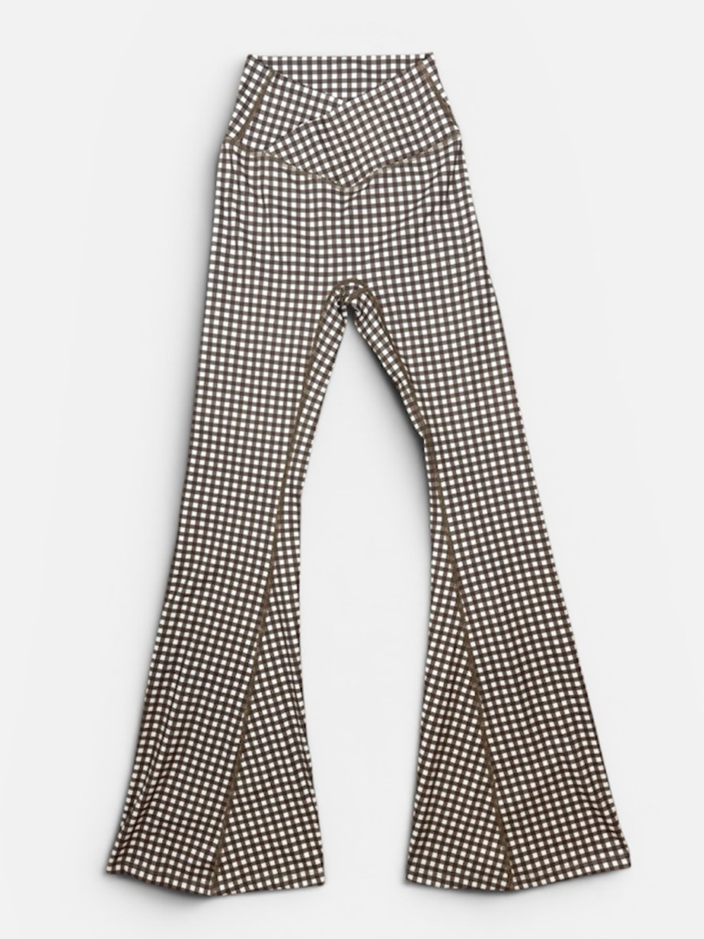 Altar’d State Revival AS Revival Brown Gingham Crossover Flare Legging